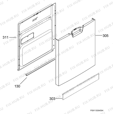 Схема №12 F77011W0P с изображением Блок управления для посудомойки Aeg 973911444042056